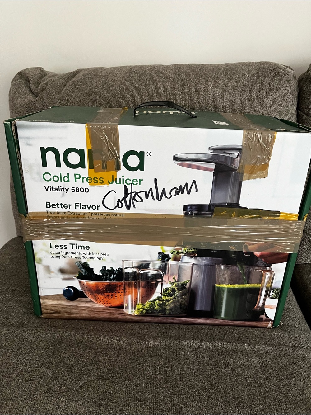 Ninja Cold Press Juicer Box - Green, White, Yellow Accents